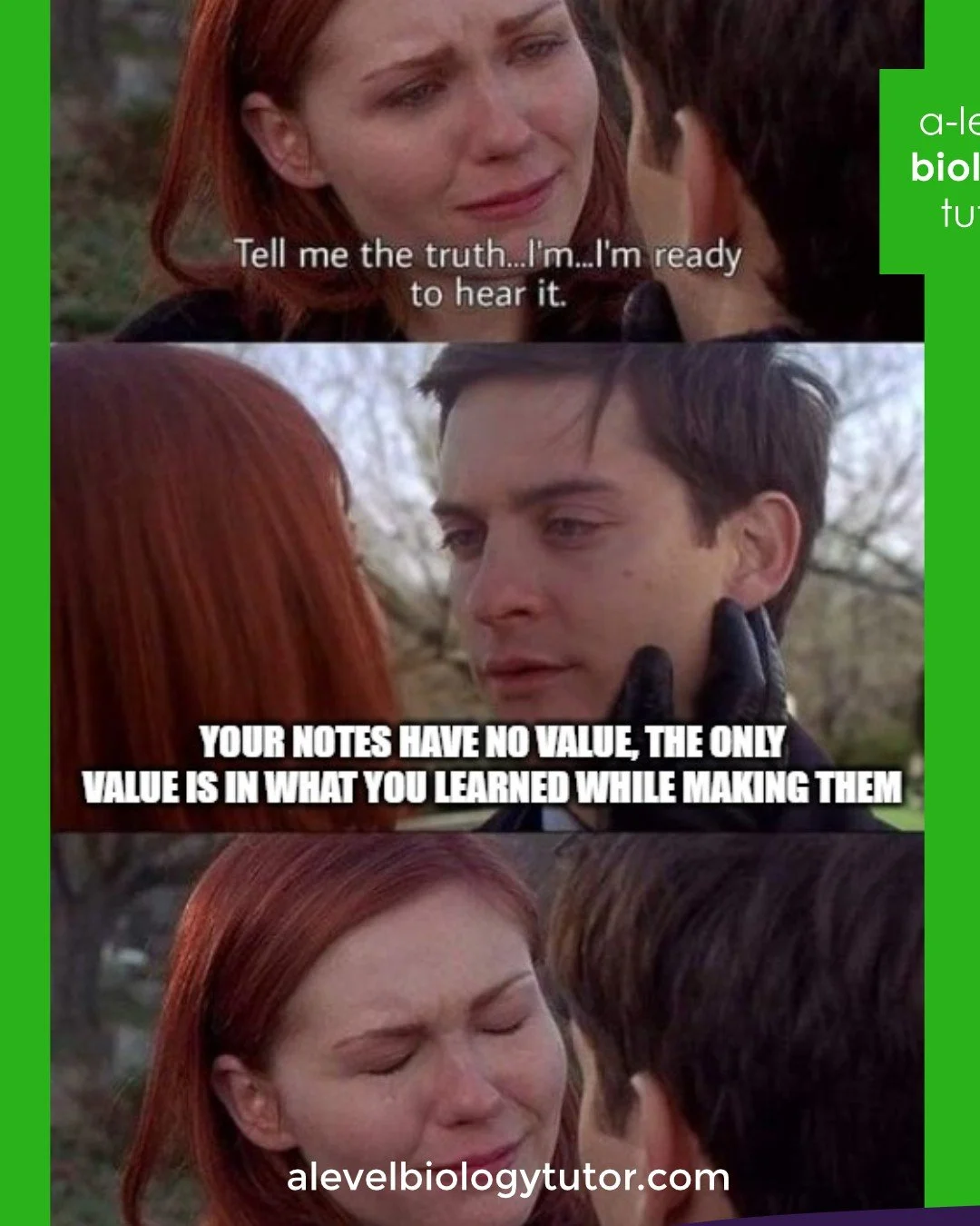 Notes can't express the full depth of what you need to know, and won't be there for you in the exam. But creating them can be a great way to check understanding and get things into your brain.

Masterclass attendees have access to recordings, so they