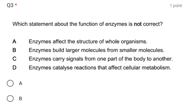 Amino acids and Proteins - OCR A Self Marking Quiz