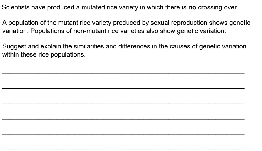 Mastering AQA A Level Biology Section 3.4.3: Genetic Diversity via ...