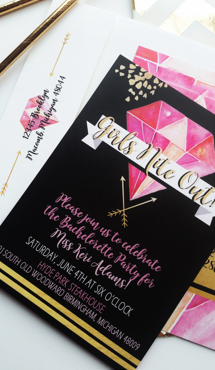 Girls Nite Out Bachelorette Party Invitations — Cordial Punch Press |  Invitations & Design