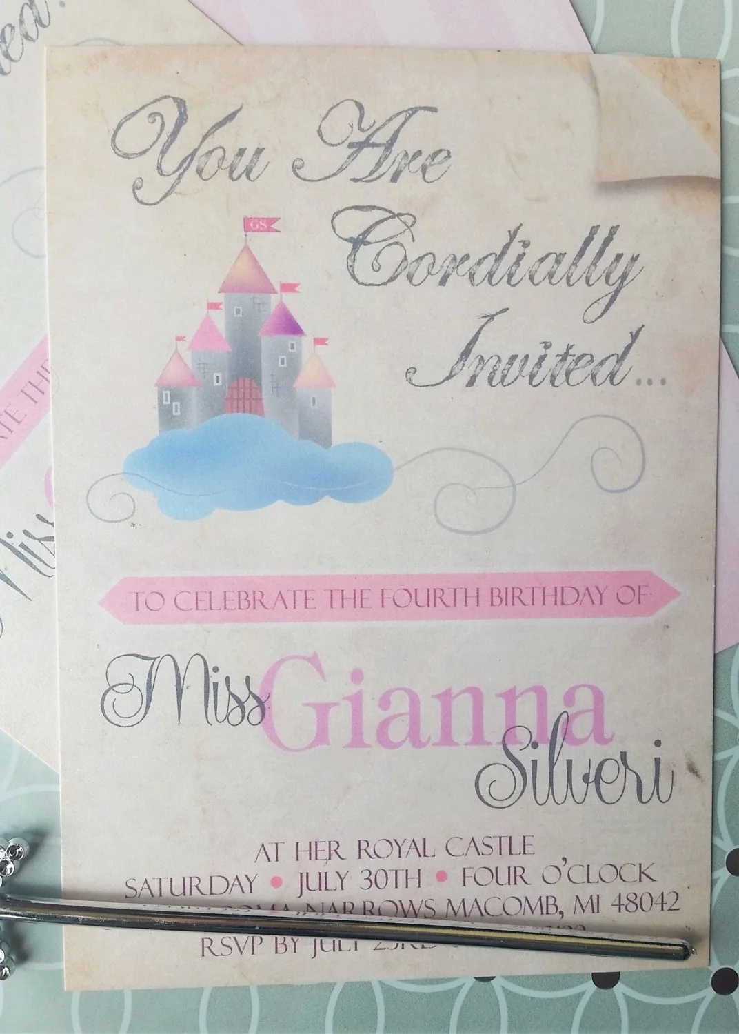 Fairy Tale Castle Birthday Invitation by Cordial Punch Press