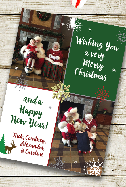 It's Beginning to Look A Lot Like Christmas Holiday Card, Santa's Sleigh, Reindeer Christmas Card