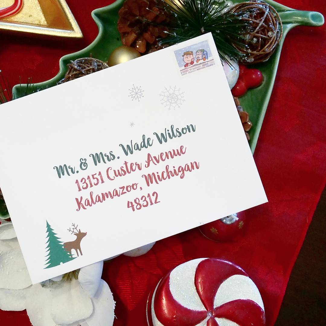 Copy of Printed Mailing Addresses, Christmas Card Envelopes
