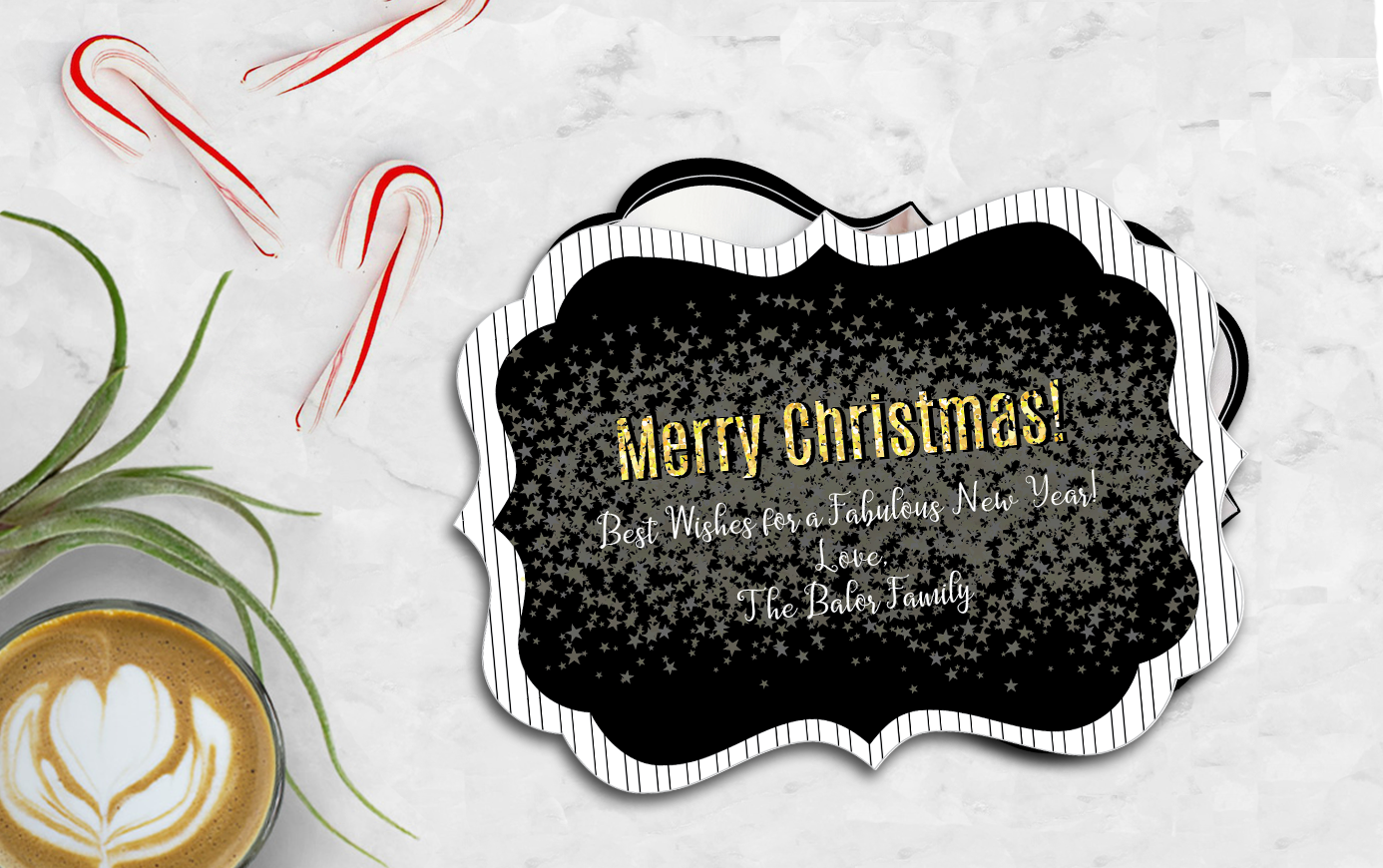 O Holy Night The Stars Are Brightly Shining Christmas Card, Lux Shape