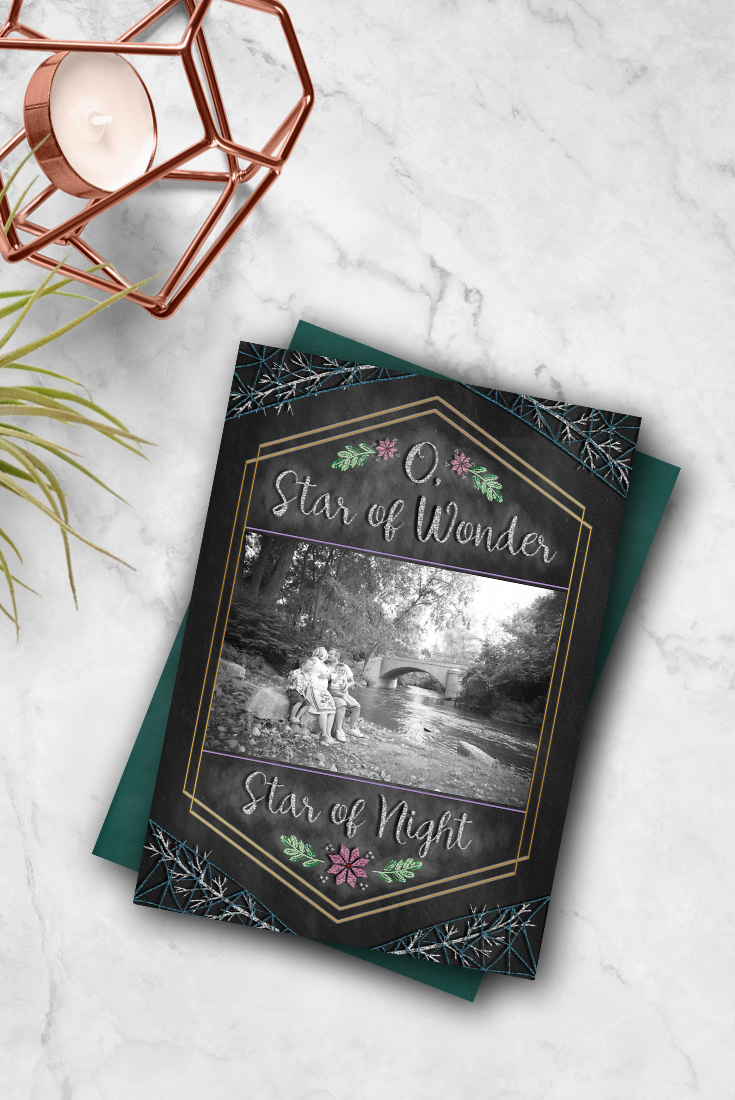 Star of Wonder Star of Night Chalkboard Christmas Card