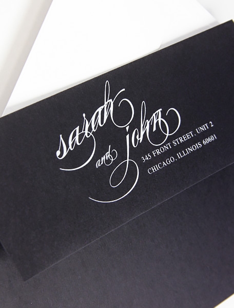 White Ink Address Printing Wedding Invitation