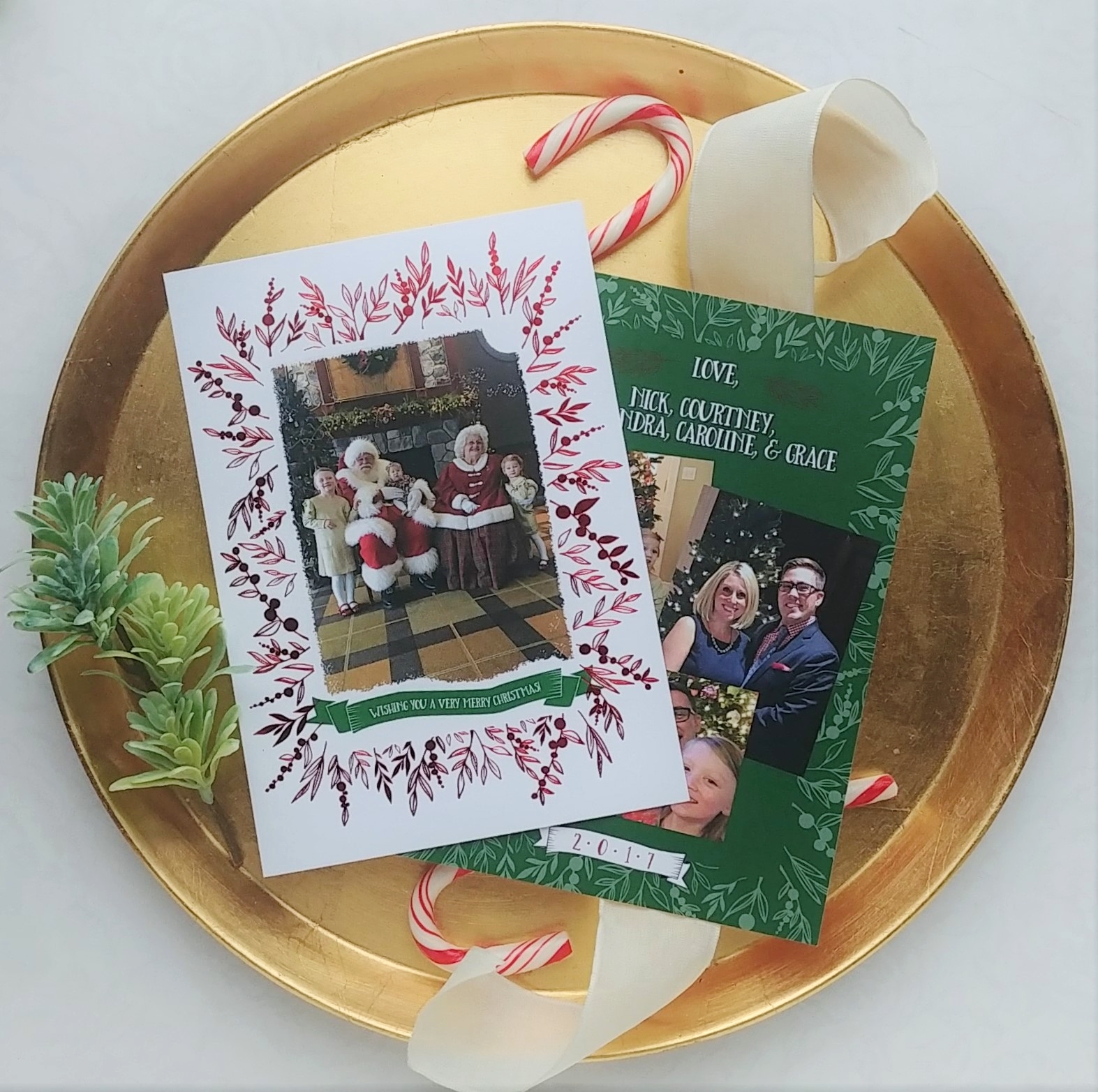 Red Foil Branches Christmas Card by Cordial Punch Press