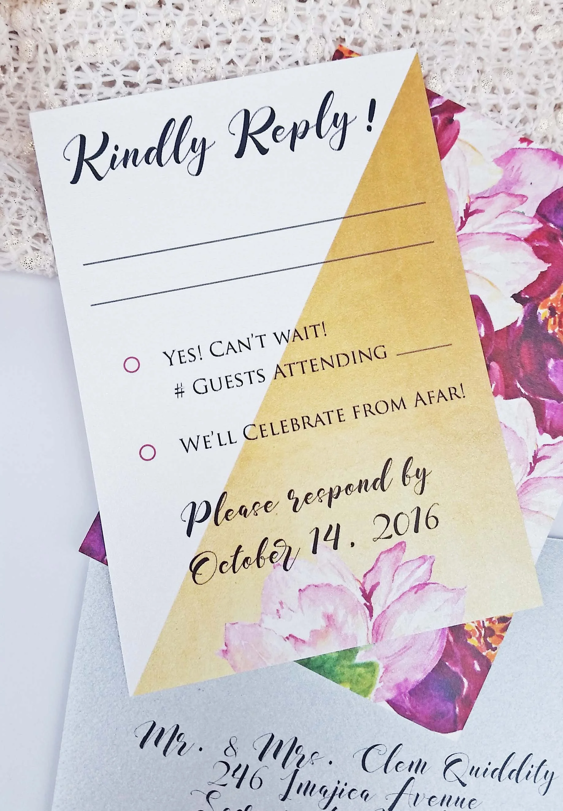 Burgundy Watercolor Floral Panel Pocket Wedding Invitation — Cordial ...