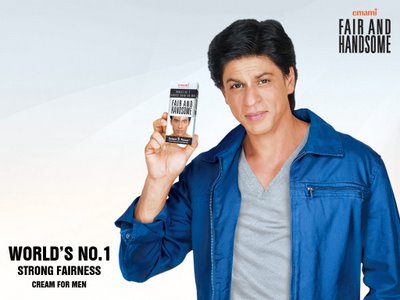 Here's our very own Shah Rukh Khan, promoting the 'male' version of Fair & Lovely - Fair & Handsome.