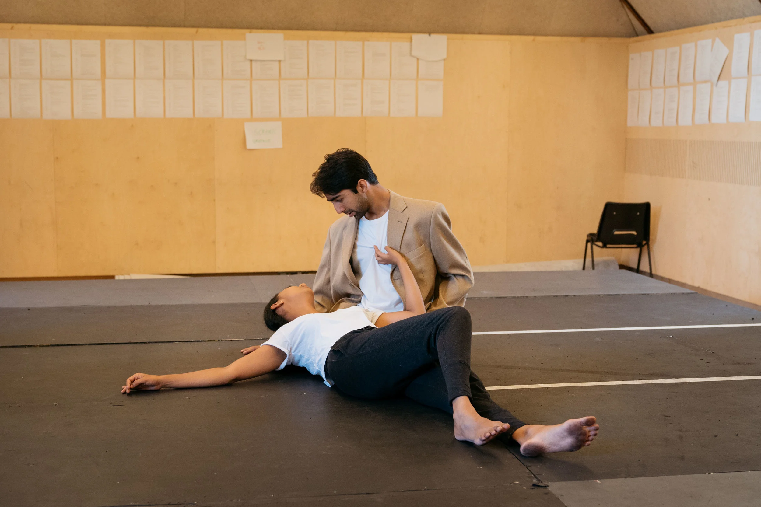 Anjana Vasan and Shubham Saraf in rehearsal for 'An Adventure', photo by Helen Murray