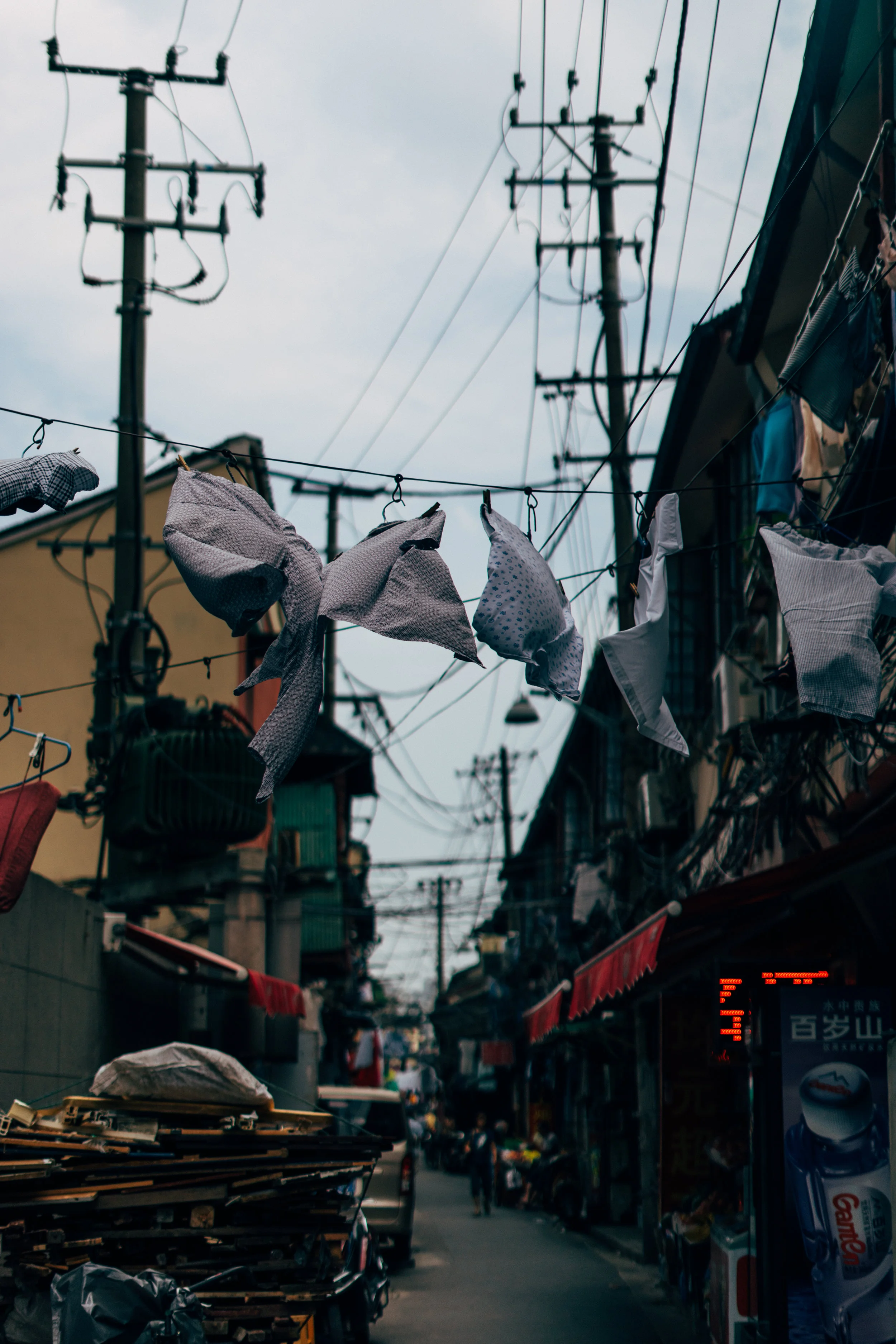 looking down an alley in Shanghai, China