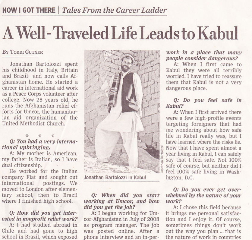 A well-traveled life leads to Kabul