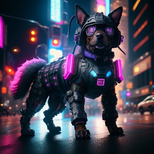 A.I. generated image of a cyberpunk dog clad in body Armor, in NYC!  Created with @artistaiapp
-
#artistaiapp #artistai  #aiart #aiartcommunity #aiartwork #aiartists #stablediffusion  #dalle  #dalle2  #midjourney  #midjourneyart #aiartcomm #artistaia