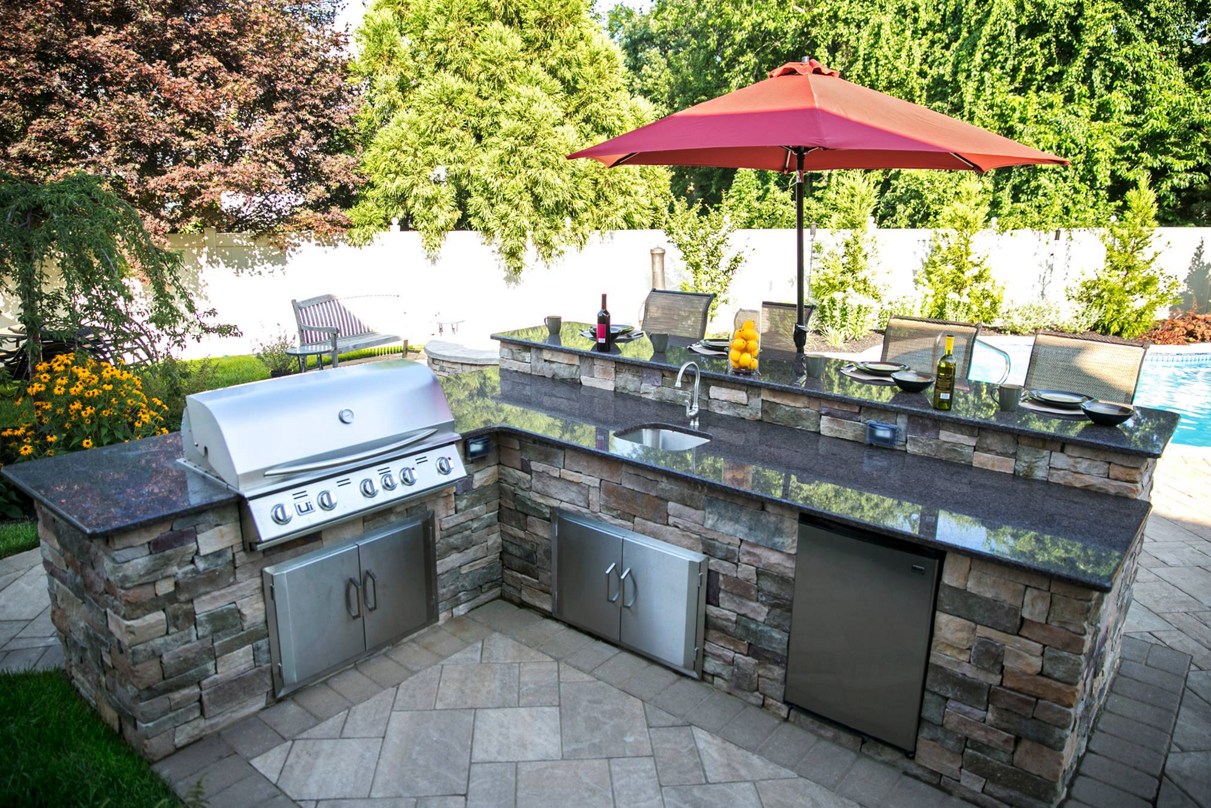 custom luxury outdoor kitchen installation in Sands Point, NY
