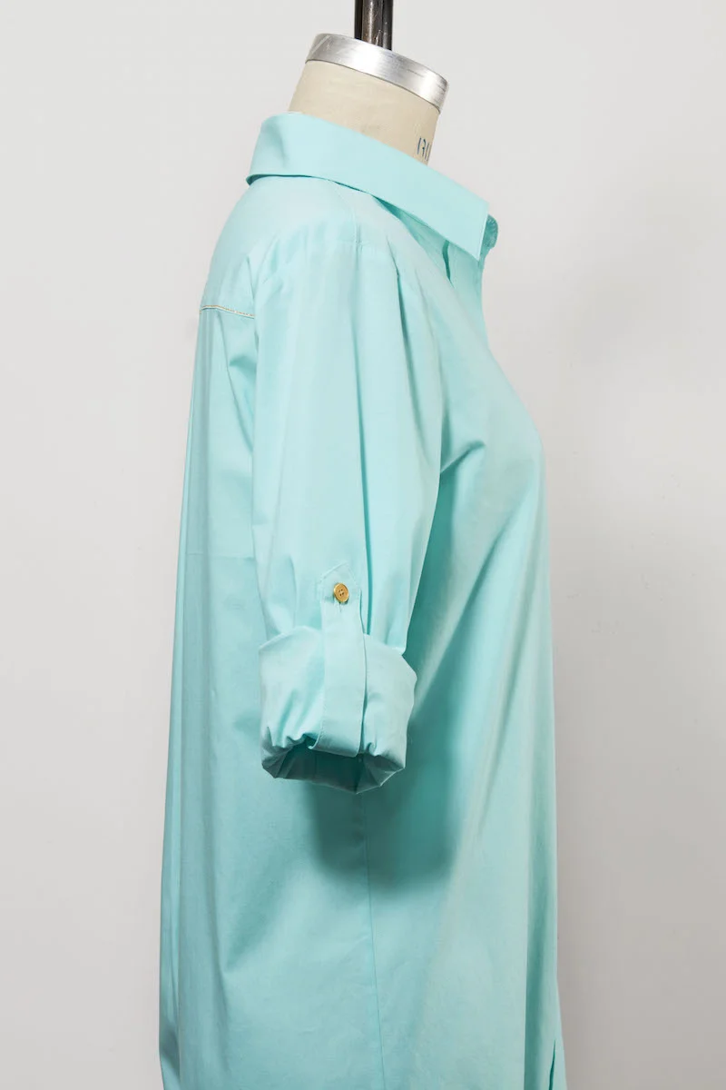 Samantha Button Down in Aruba Blue