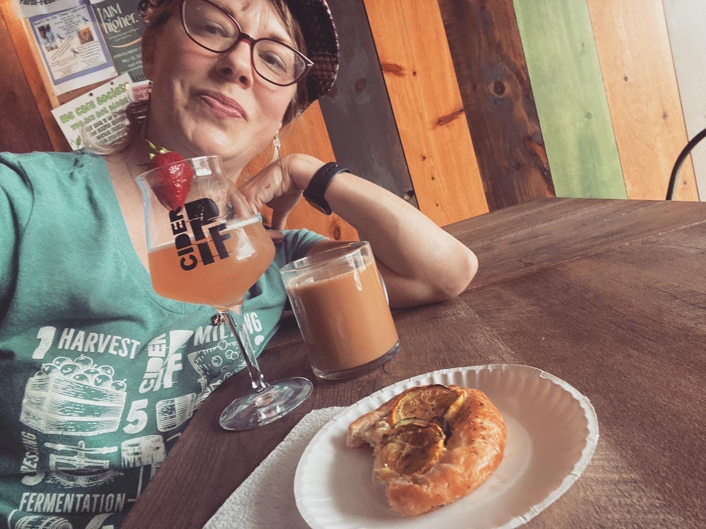 Molly with galette and coffee mimosa.jpg