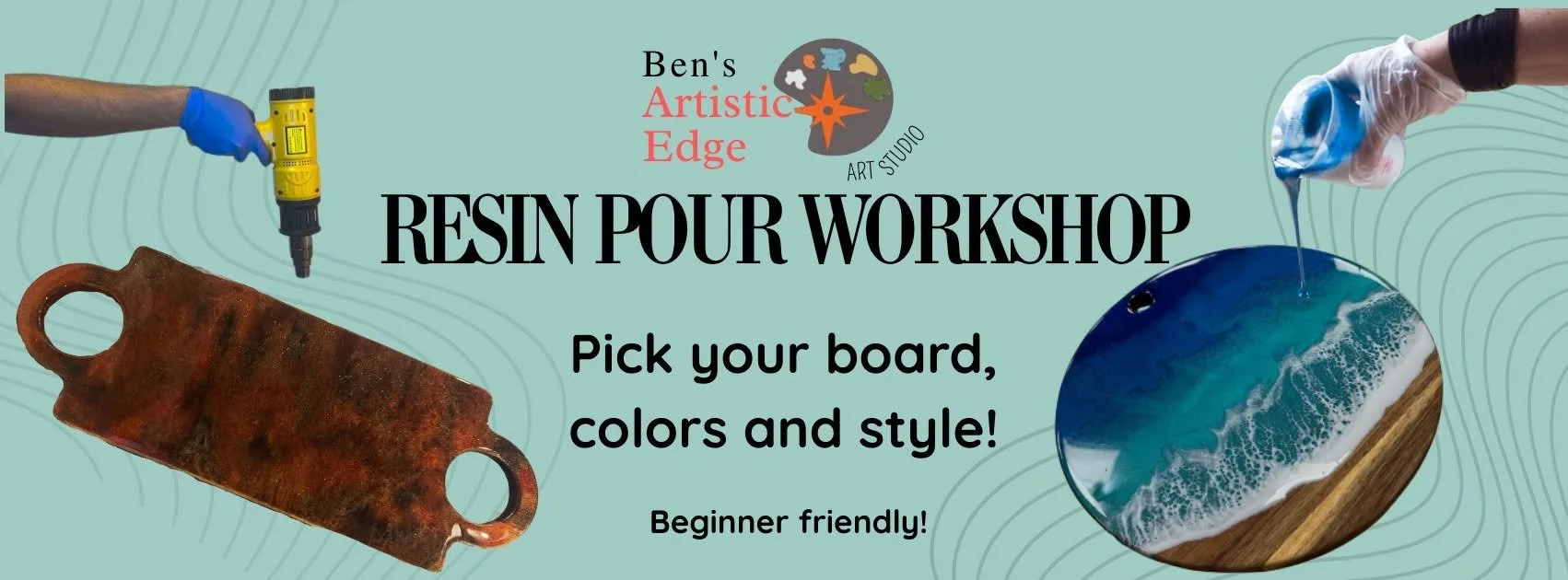 Resin Pour Charcuterie Board Workshop
