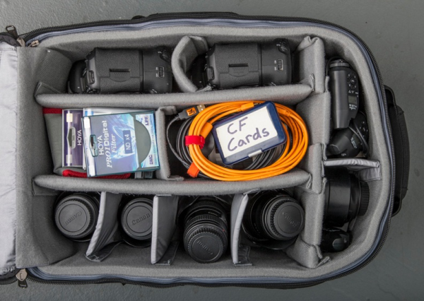 A look inside a TRG Reality photo bag. 