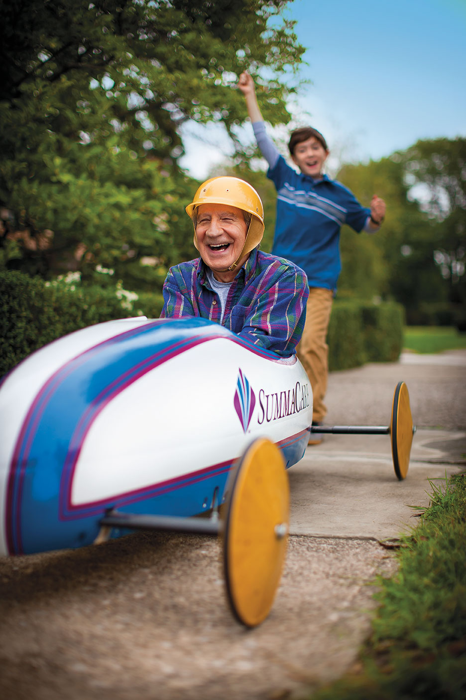 TRG Image of Summa Care soap box derby car. 