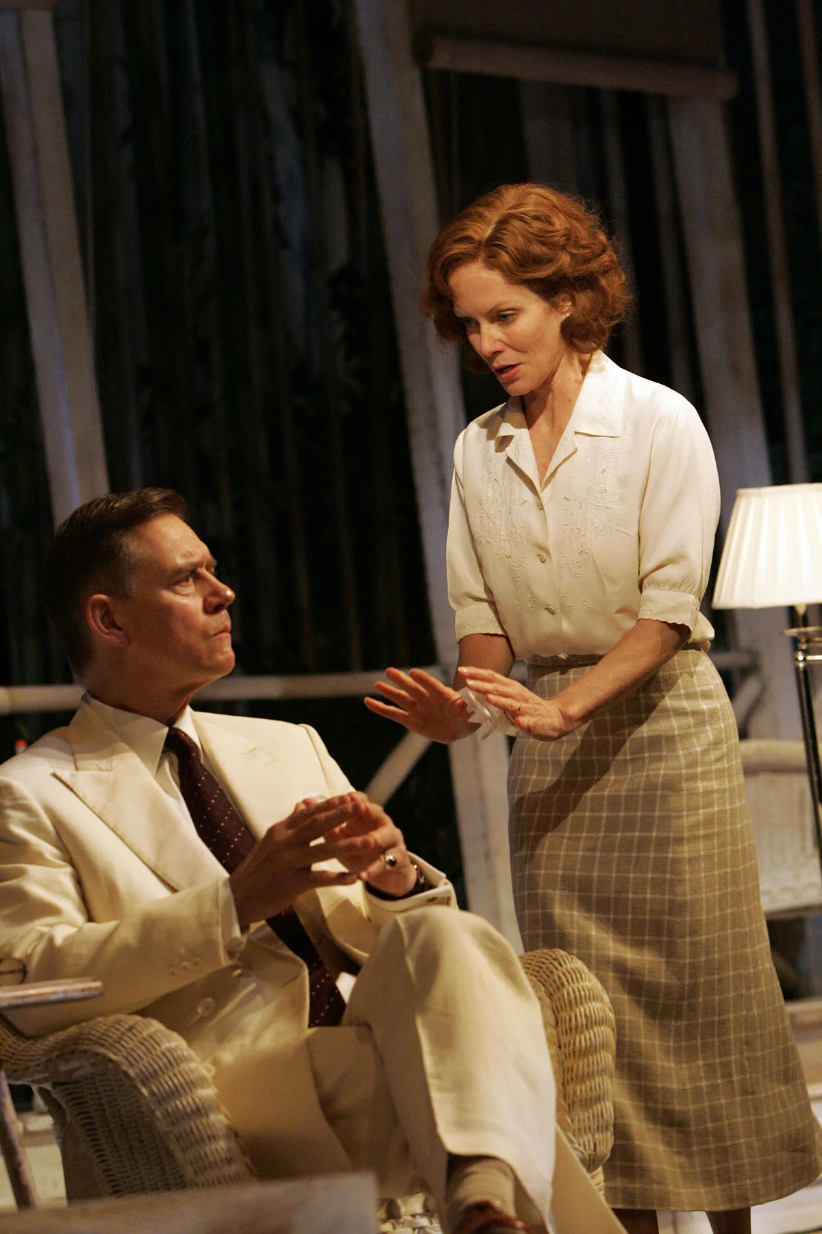 Anthony Andrews and Jenny Seagrove - onstage in 'The Letter'