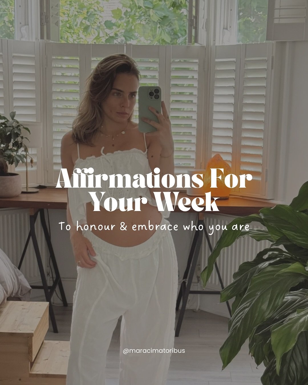 Affirmations aren&rsquo;t just fluffy words, they&rsquo;re tiny anchors that help us come back to ourselves when the world feels loud.

This week&rsquo;s affirmations were inspired by the shifts I&rsquo;ve been moving through: 
slowing down, softenin