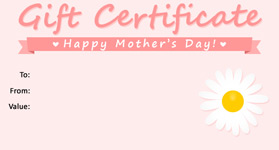 * Sample gift certificate. Design is subject to change.