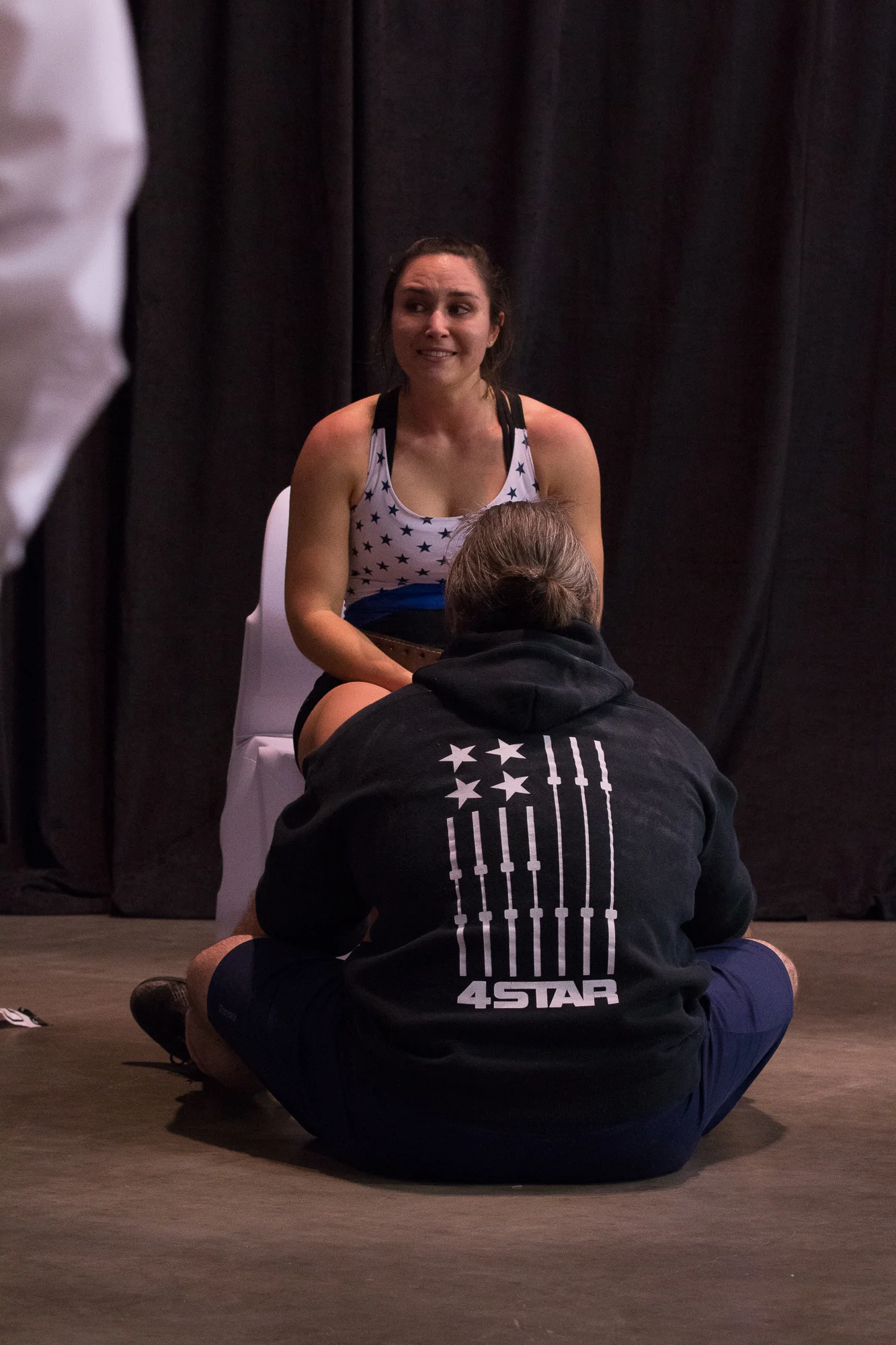 Take a closer look. I didn't want to add this photo into the Extra's album on the LiftingLife website. I sent this photo privately to Matthew Adamcheck , (coach pictured here). His response: "I love her, she is so committed. This is great, thank so you much! This is a picture every athlete and coach should know will happen and it's the bond between them that make them strong." I got the ok to share. Guys.. we have all been there. Coaches, the same to you.