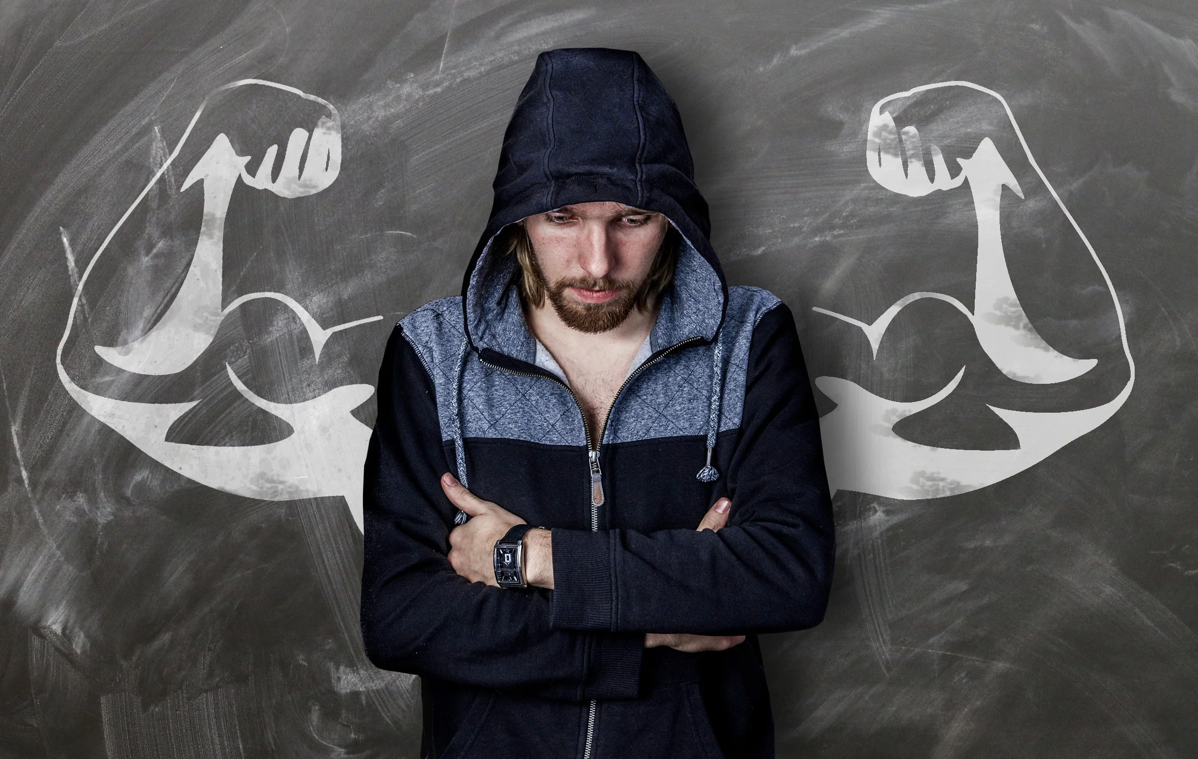Strong or weak depressed man hoodie.jpg