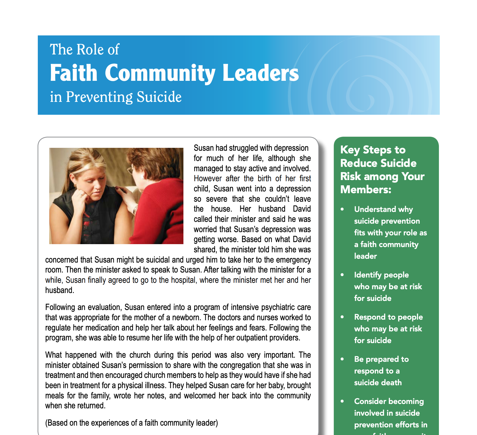 Suicide Prevention Resource Center - The Role of Faith Community Leaders in Preventing Suicide