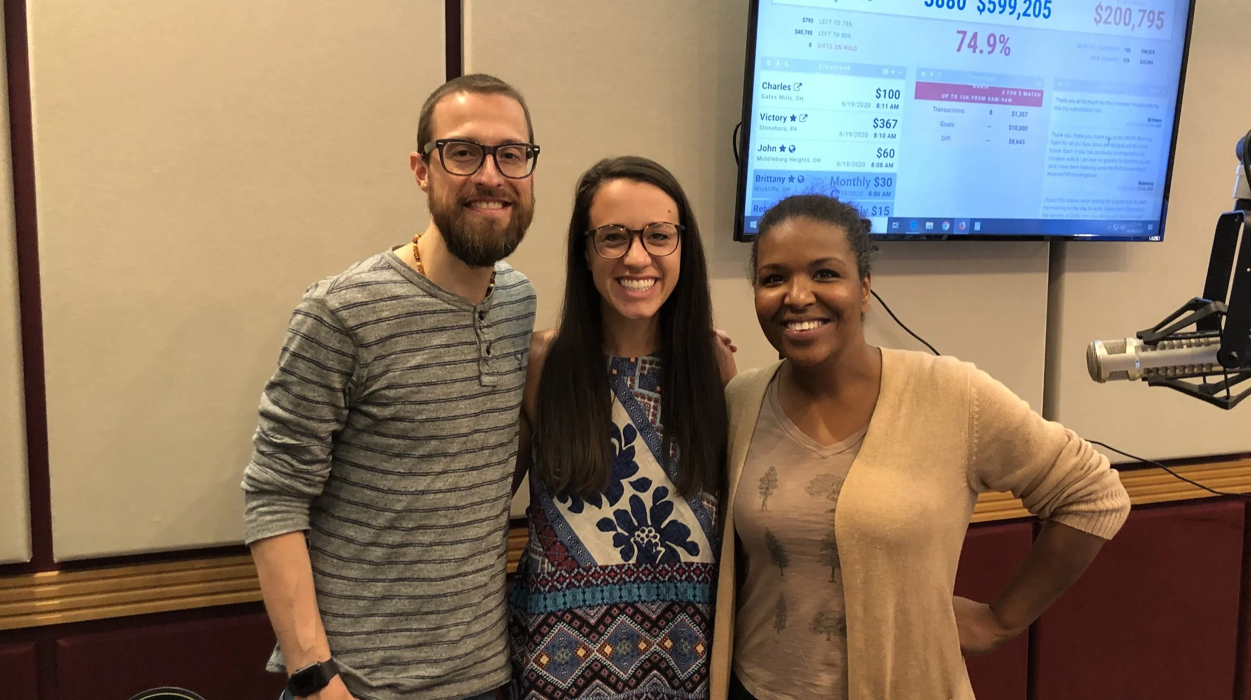 Brian and Jannelle (with a special appearance from Kathleen) at Moody Radio Cleveland