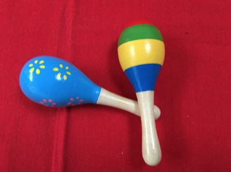 colorful wooden maracas