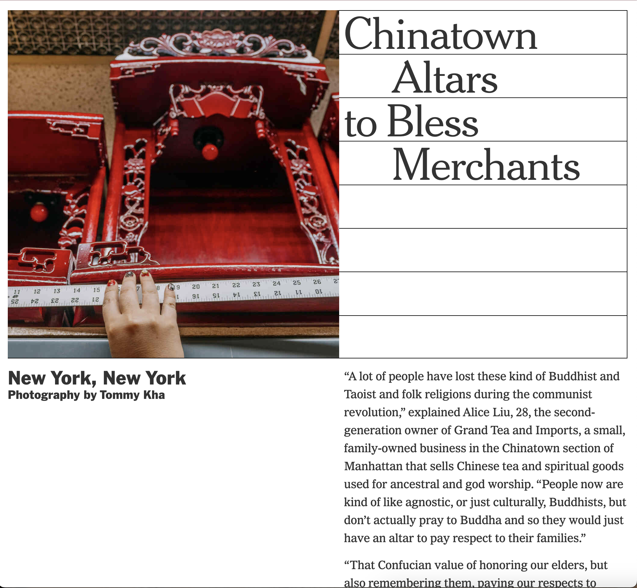 Chinatown Altars to Bless Merchants