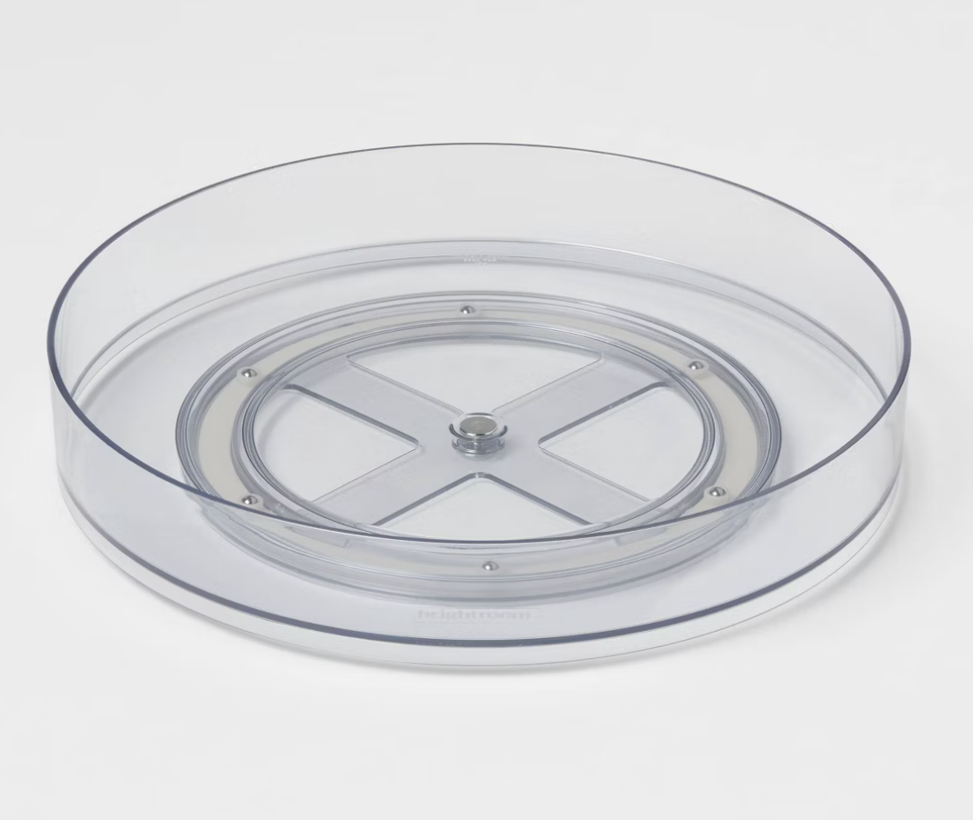 11" Low Plastic Lazy Susan Turn Table Clear - Brightroom™