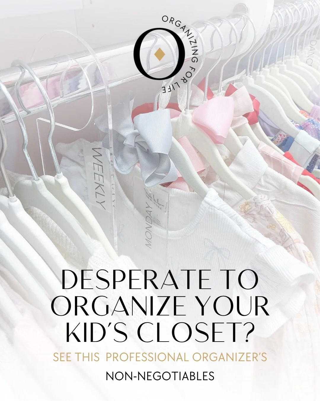 Okay so if you have kids, your closet situation is probably one of the things keeping you up at night and I get it.

Here&rsquo;s what I never skip when I&rsquo;m organizing a kid&rsquo;s space:
✦ Outfits planned Monday&ndash;Friday before the week e