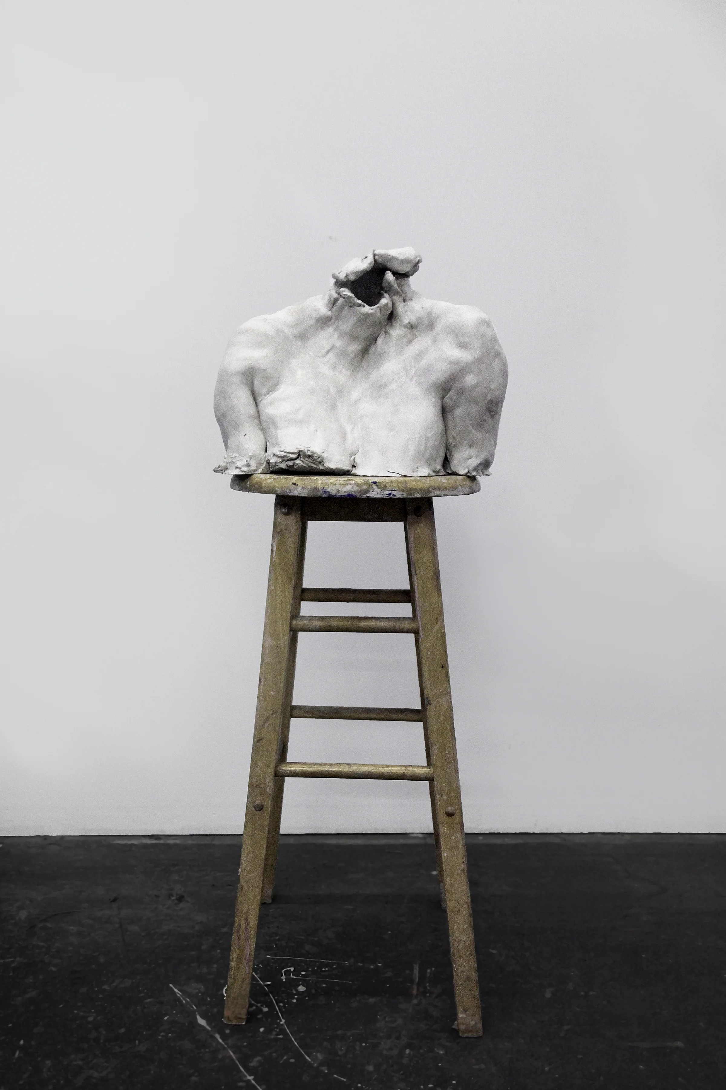 Axes Of Will , 2016. Found object and clay, 47 x 15 x 15 inches ( 119.38 x 38.1 x 38.1 cm).