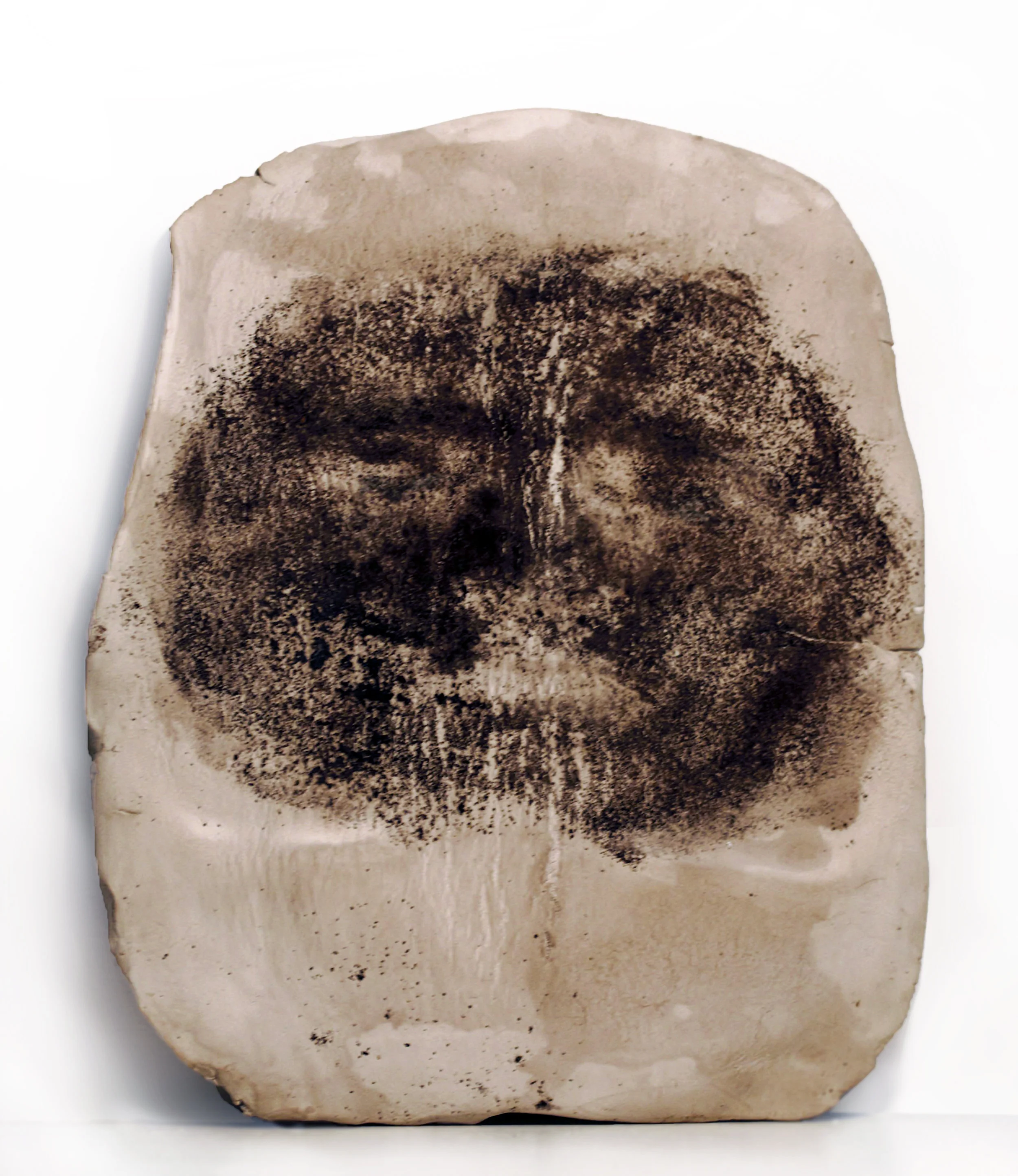 Self-Portrait, 2015 .Vaseline and coffee on paper, 8 x 10 inches (20.32 x 25.4 cm).