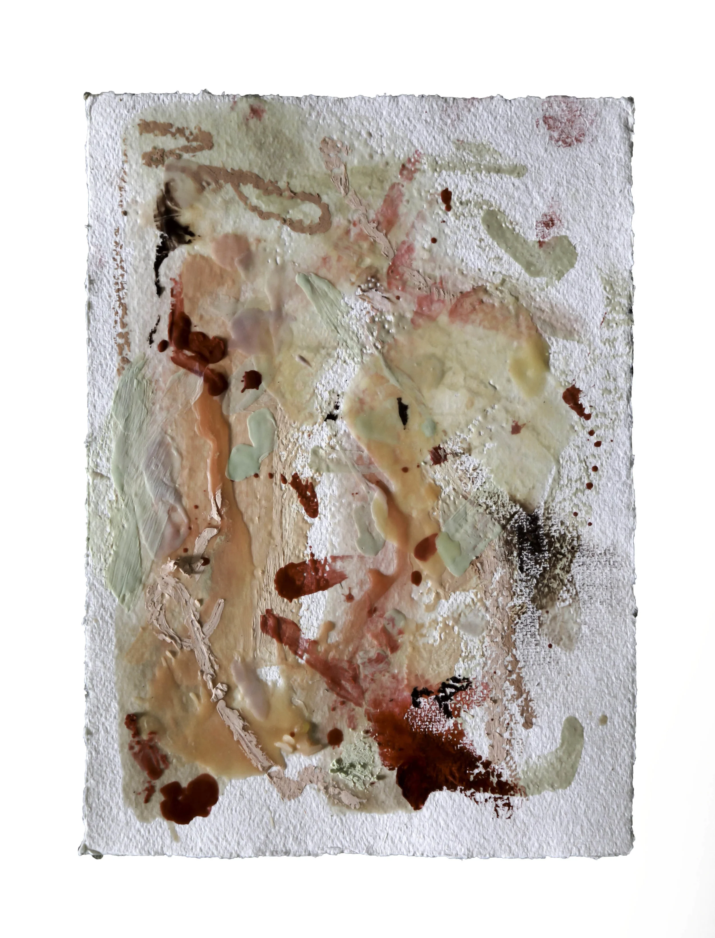 Paleta de Pele #2, 2016. Wax an oil on paper, 32 x 24 inches (81 x 61 cm).