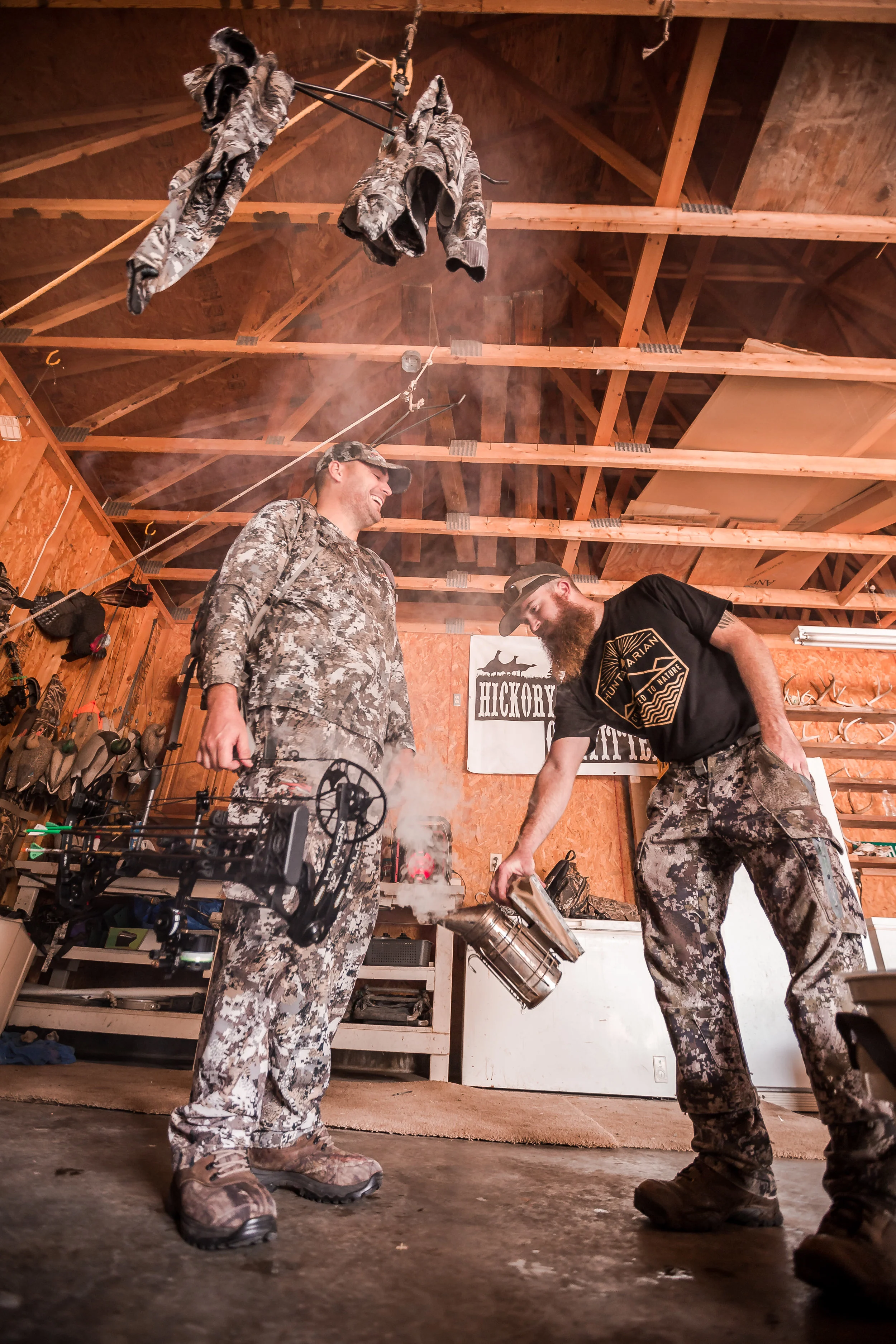 A little apprehensive , cant help but laugh while getting smoked for the first time. Photo by Meghan Lupyan