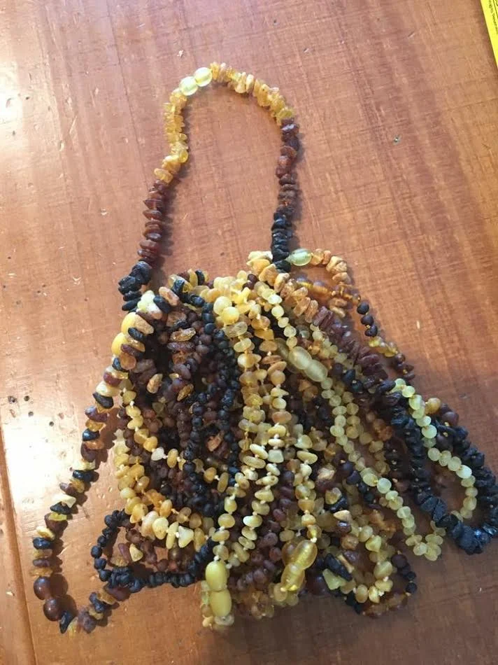Raw Baltic Amber Teething Necklaces. Stimulates your baby’s immune system and reduces drooling, teething pain, and inflammation.