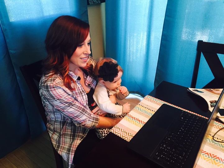 I was being interviewed with the baby on my lap at my kitchen table! 