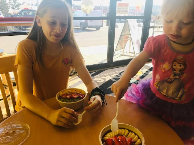 The girls enjoying their bowls at Robek’s!