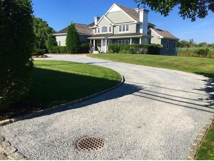 3/8" bluestone gravel driveway installation