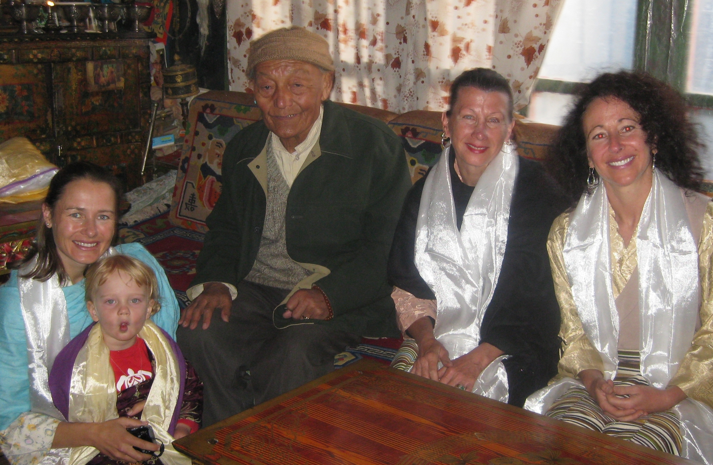 Drdak, Craig, and Clearfield with Raja (king) Jigme Palbar Bista in Lo Monthang, 2008.