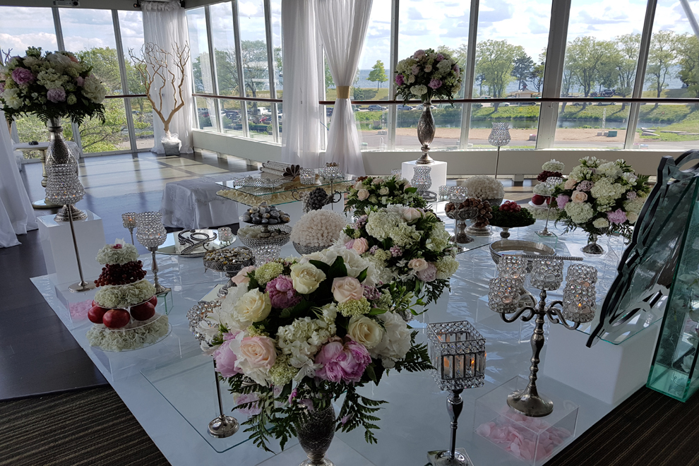 Silver/Crystal Sofreh set up in Atlantis Banquet Hall-Toronto