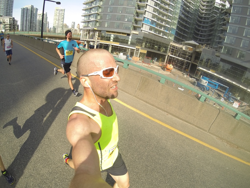 Final bend, coming off Cambie bridge: go-go-go!