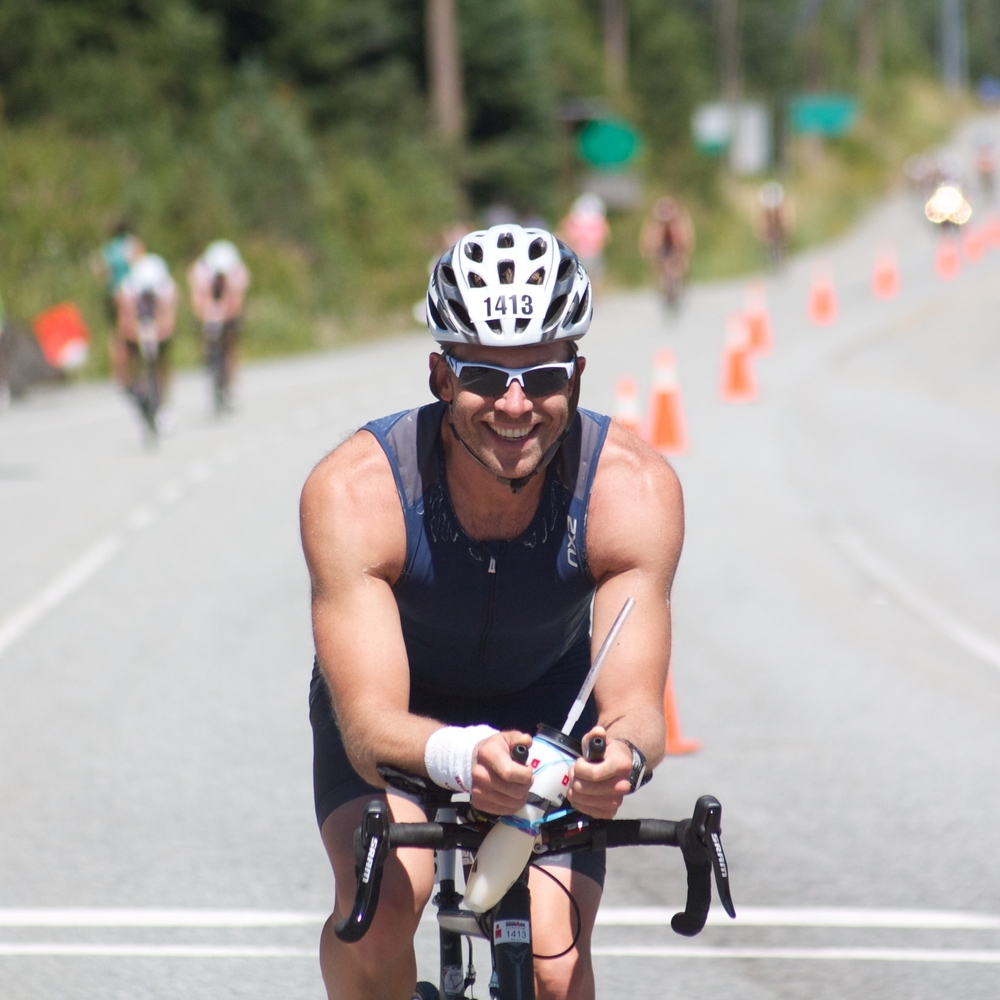Greg is all smiles at Ironman Canada