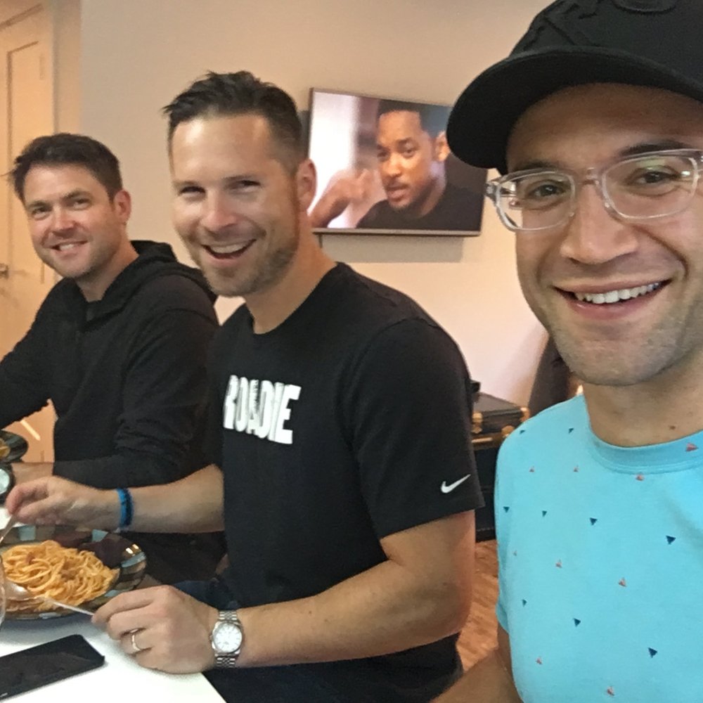 Just three guys, a pasta dinner and Will Smith...