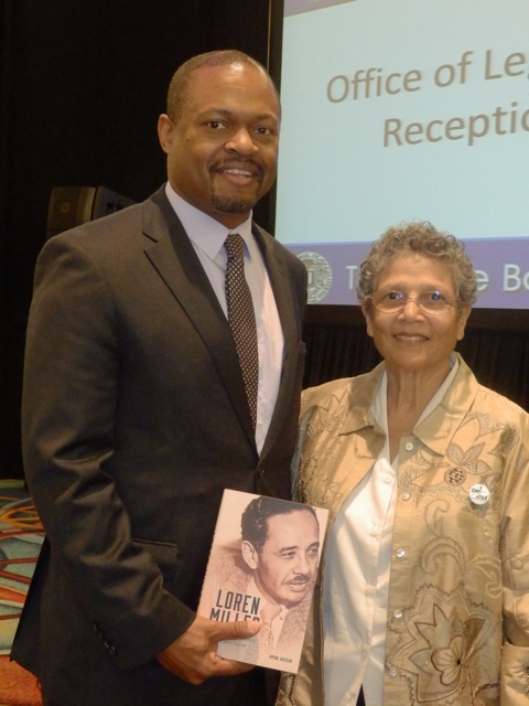 Pres. Craig Holden (CalBar 2015) & Amina Hassan attend Loren Miller Legal Services Award