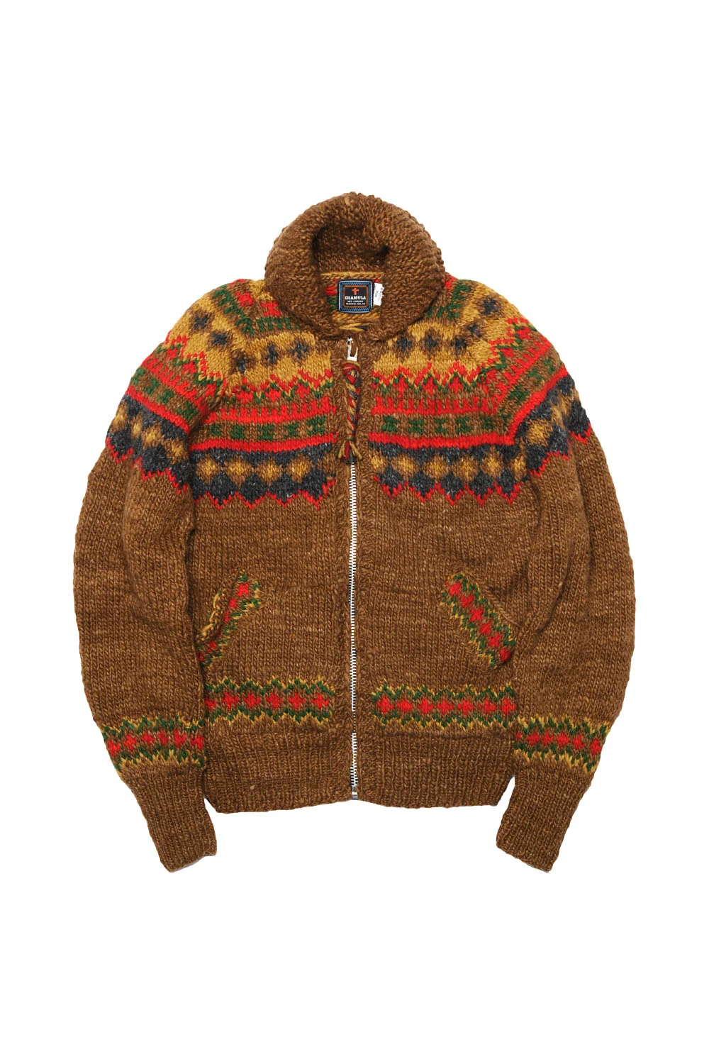 CHS04-06 FAIRISLE #3 IRELAND ZIPPER CARDIGAN BROWN_01.jpg