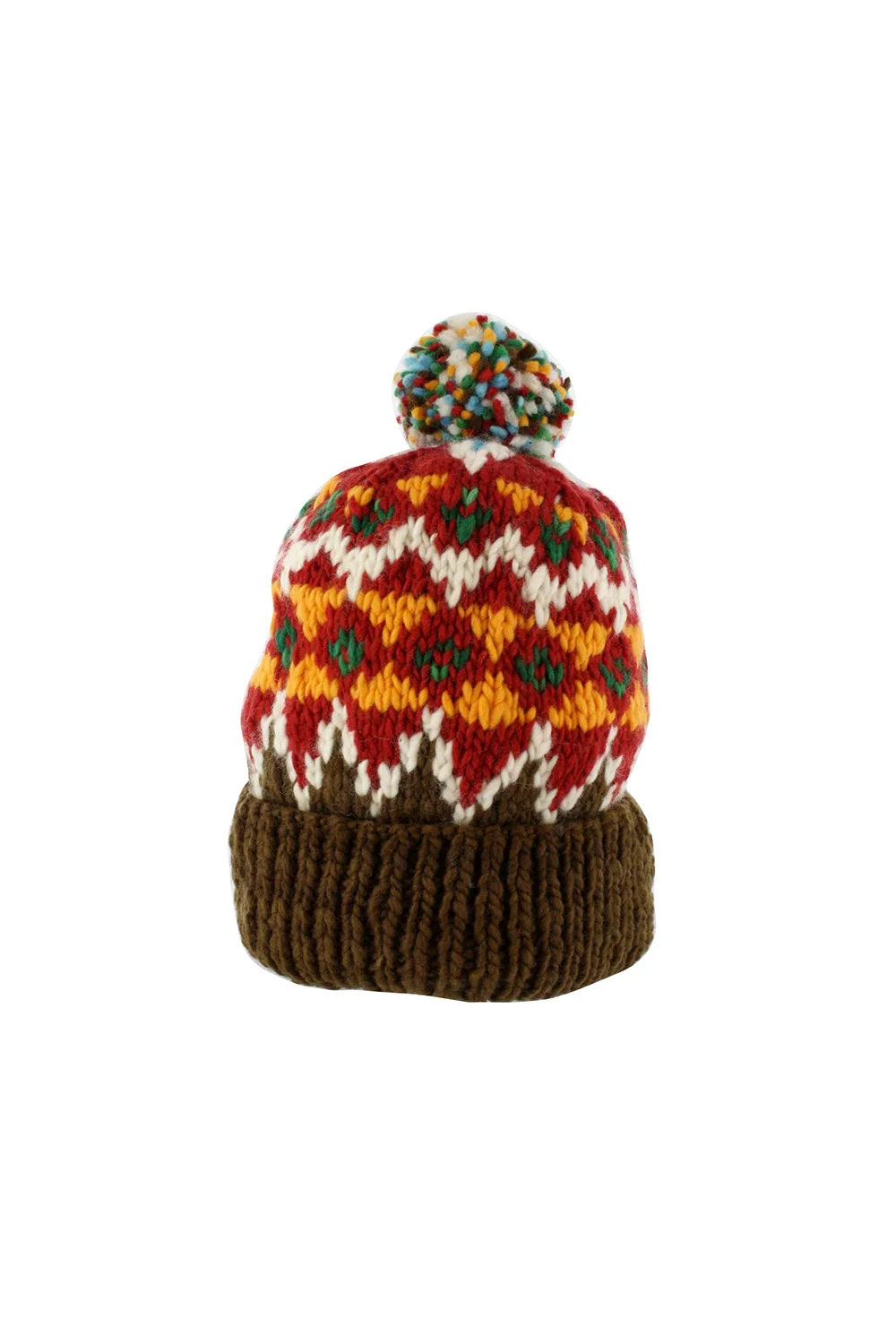 Double Cuff Cap, Design A - Brown Heather